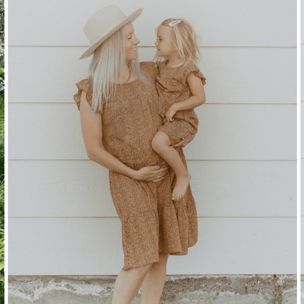 Mommy & Me Alredine Micro Leopard Babydoll Fall Dress